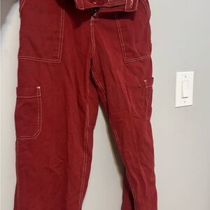 Garage Women's Red Straight Leg Cargo Jeans
